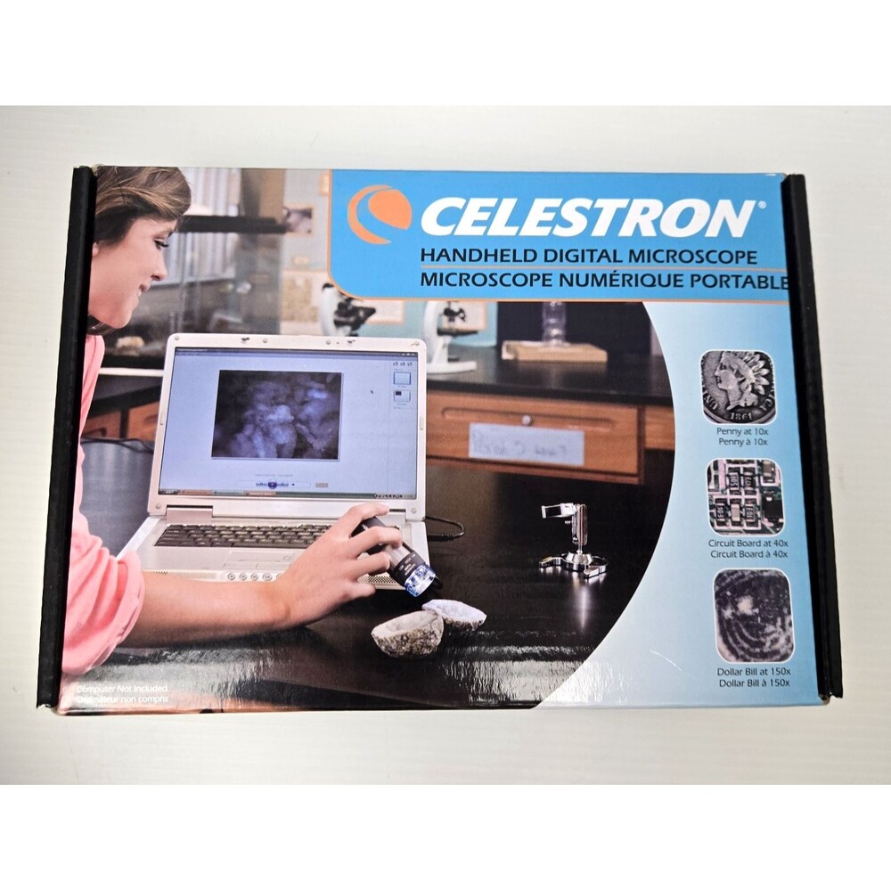 Celestron Deluxe Handheld Digital Microscope 44302A USB Open Box No CD Free SW